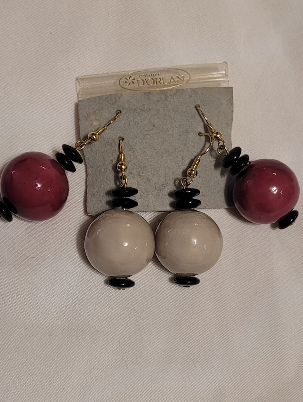 Vintage Creation D'Orlan Statement Bead Drop Earrings on Original Display Card